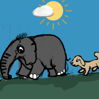 The Dog Scaring An Elephant