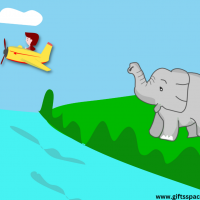 Flying Girl And The Elephant