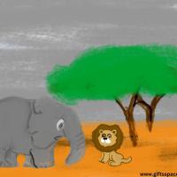 lion and the elephant cartoon