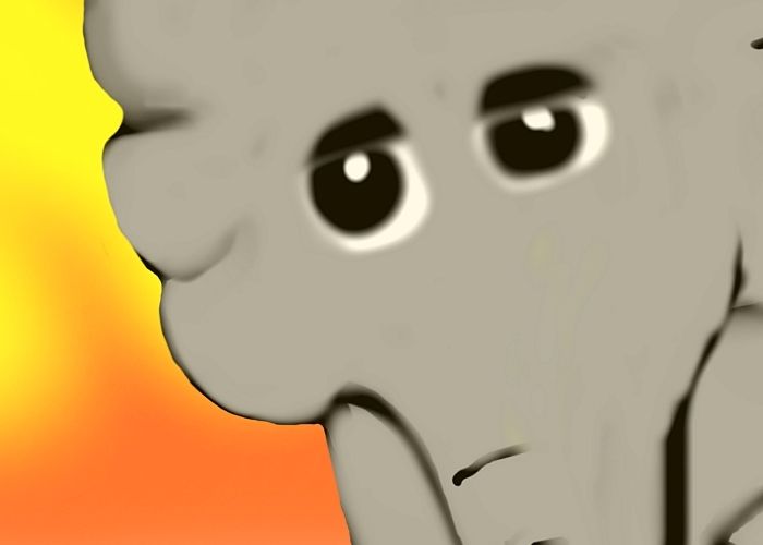 elephant in the wildfire