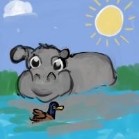 Hippo And The Mallard Duck