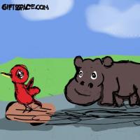 Hippo And The Little Bird
