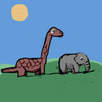 Just Imagine Dino Meets An Elephant