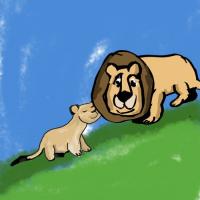 Daddy And Lion Cub