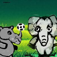 Rhino And The Elephant Football Players
