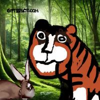 Tiger In The Woods And The Bunny